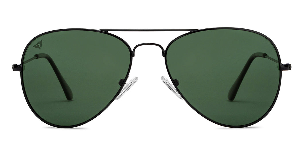Black Aviator Full Rim Unisex Sunglasses by Vincent Chase Polarized-206463