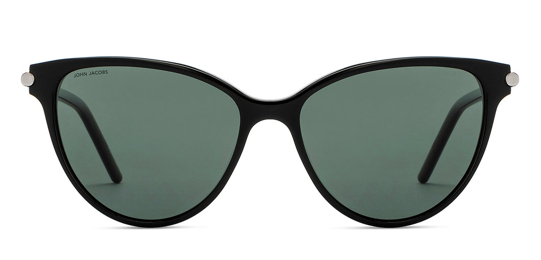 Black Cat Eye Full Rim Women Sunglasses by John Jacobs-208090