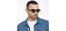 Load image into Gallery viewer, Black Geometric Full Rim Unisex Sunglasses by OJOS-209251