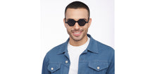 Load image into Gallery viewer, Black Geometric Full Rim Unisex Sunglasses by OJOS-209251