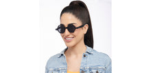 Load image into Gallery viewer, Black Geometric Full Rim Unisex Sunglasses by OJOS-209251