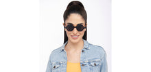 Load image into Gallery viewer, Black Geometric Full Rim Unisex Sunglasses by OJOS-209251