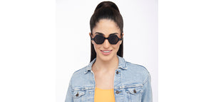Black Geometric Full Rim Unisex Sunglasses by OJOS-209251