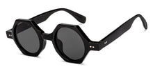Load image into Gallery viewer, Black Geometric Full Rim Unisex Sunglasses by OJOS-209251