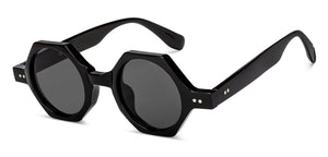 Black Geometric Full Rim Unisex Sunglasses by OJOS-209251