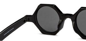 Black Geometric Full Rim Unisex Sunglasses by OJOS-209251