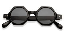 Load image into Gallery viewer, Black Geometric Full Rim Unisex Sunglasses by OJOS-209251
