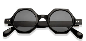 Black Geometric Full Rim Unisex Sunglasses by OJOS-209251