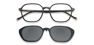 Black Geometric Full Rim Unisex Eyeglasses by Lenskart Air-206136