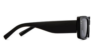 Black Rectangle Full Rim Unisex Sunglasses by OJOS-209264
