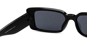 Black Rectangle Full Rim Unisex Sunglasses by OJOS-209264