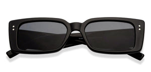 Black Rectangle Full Rim Unisex Sunglasses by OJOS-209264