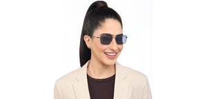 Black Rectangle Full Rim Unisex Sunglasses by Vincent Chase Polarized-207747