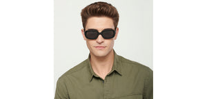 Black Rectangle Full Rim Unisex Sunglasses by Vincent Chase Polarized-151899