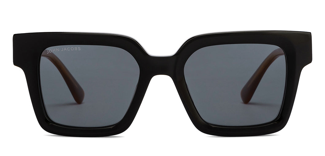Black Square Full Rim Unisex Sunglasses by John Jacobs-208156