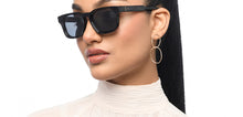 Load image into Gallery viewer, Black Wayfarer Full Rim Unisex Sunglasses by John Jacobs-210237