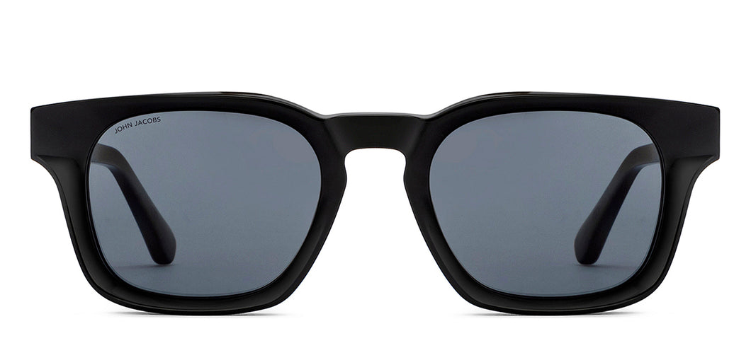 Black Wayfarer Full Rim Unisex Sunglasses by John Jacobs-210237