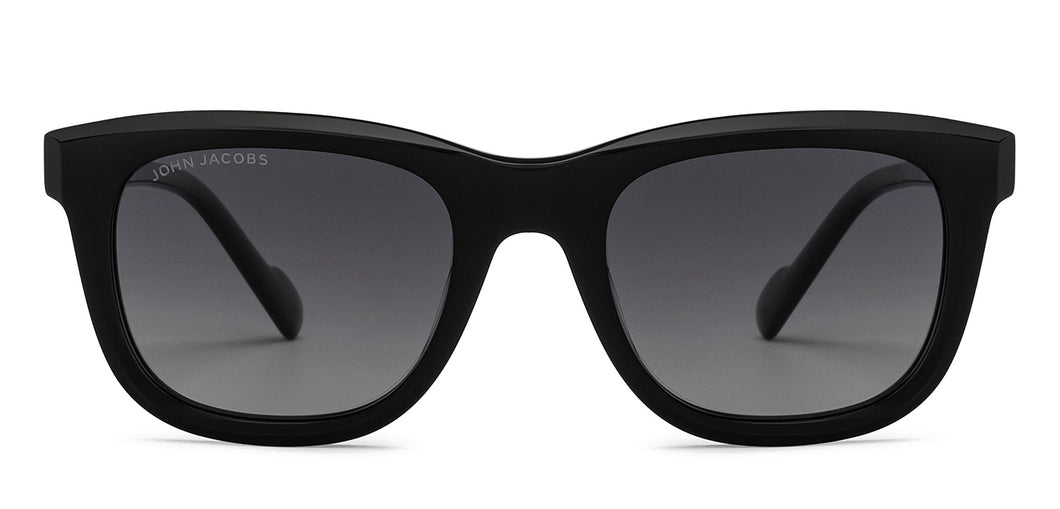 Black Wayfarer Full Rim Unisex Sunglasses by John Jacobs-208180
