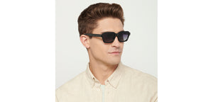 Black Rectangle Full Rim Unisex Sunglasses by Vincent Chase Polarized-151869