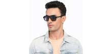 Load image into Gallery viewer, Black Square Full Rim Unisex Sunglasses by John Jacobs-208143