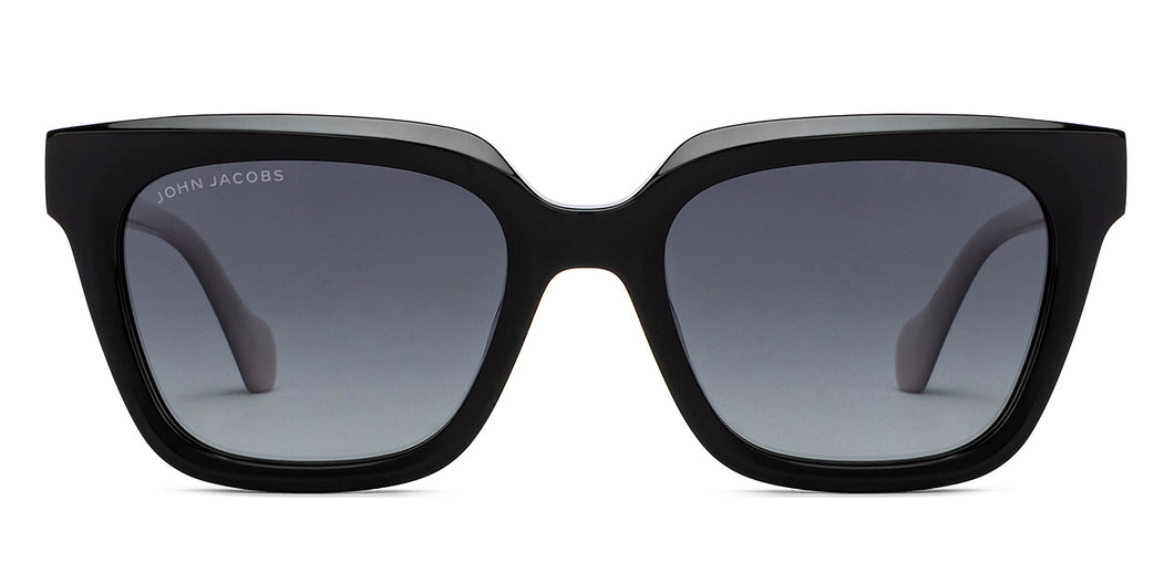 Black Square Full Rim Unisex Sunglasses by John Jacobs-208159