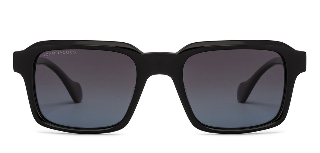 Black Square Full Rim Unisex Sunglasses by John Jacobs-208140