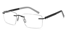 Load image into Gallery viewer, Black Rectangle Rimless Unisex Eyeglasses by Lenskart Air-200739