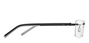 Black Rectangle Rimless Unisex Eyeglasses by Lenskart Air-200739