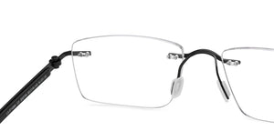 Black Rectangle Rimless Unisex Eyeglasses by Lenskart Air-200739