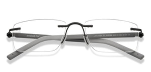 Black Rectangle Rimless Unisex Eyeglasses by Lenskart Air-200739