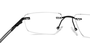 Black Rectangle Rimless Unisex Eyeglasses by Vincent Chase-208775