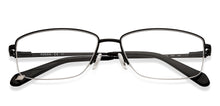 Load image into Gallery viewer, Black Rectangle Half Rim Men Eyeglasses by Fossil-201234