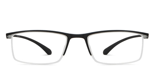 Black Rectangle Half Rim Unisex Eyeglasses by Lenskart READERS-150643