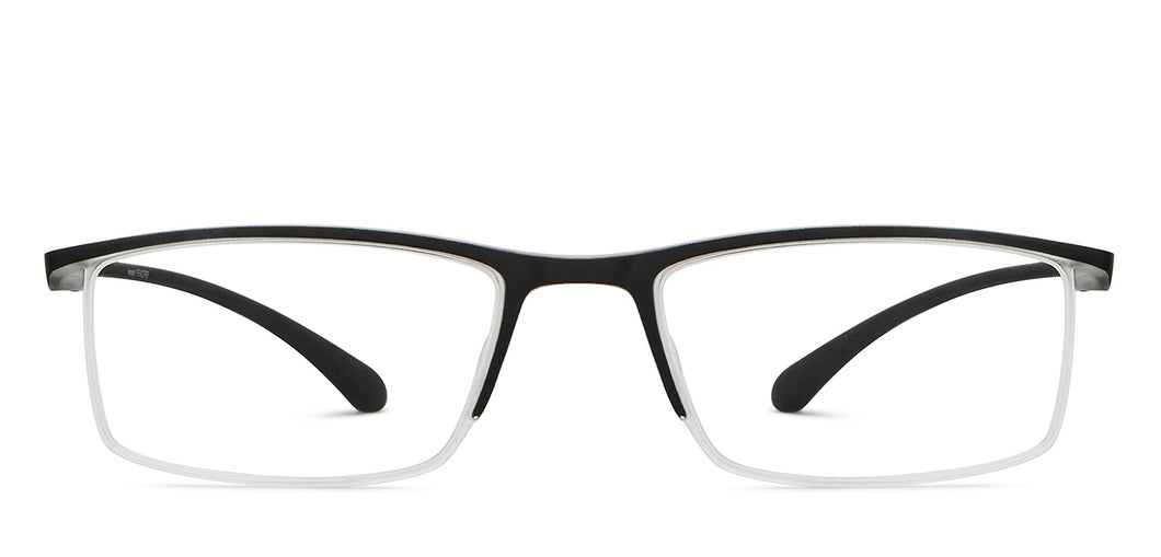 Black Rectangle Half Rim Unisex Eyeglasses by Lenskart READERS-150643