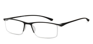 Black Rectangle Half Rim Unisex Eyeglasses by Lenskart READERS-150643