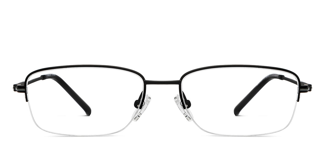 Black Rectangle Half Rim Unisex Eyeglasses by Vincent Chase-207970