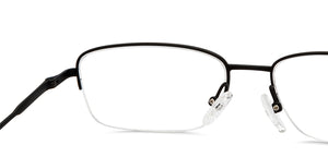 Black Rectangle Half Rim Unisex Eyeglasses by Vincent Chase-207970