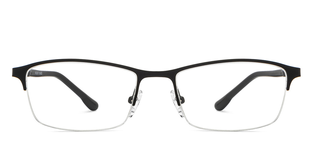 Black Rectangle Half Rim Unisex Eyeglasses by Vincent Chase-207975