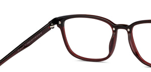 Maroon Rectangle Full Rim Unisex Eyeglasses by Vincent Chase-150825