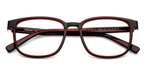 Maroon Rectangle Full Rim Unisex Eyeglasses by Vincent Chase-150825