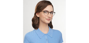Gold Black Round Full Rim Unisex Eyeglasses by John Jacobs-150859