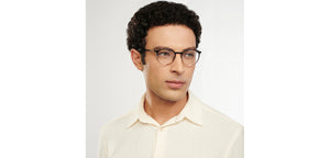 Gold Black Round Full Rim Unisex Eyeglasses by John Jacobs-150859