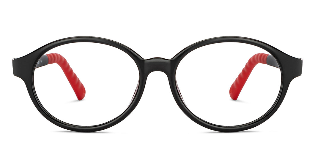 Black Round Full Rim Kids Eyeglasses by Hooper-200691