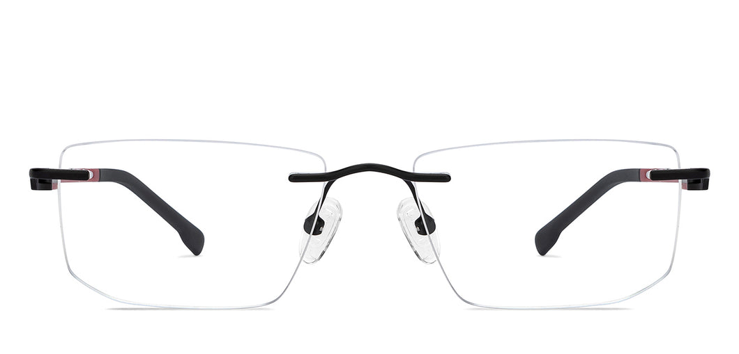 Black Rectangle Rimless Unisex Eyeglasses by Lenskart Air-200225