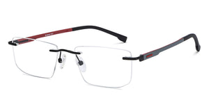 Black Rectangle Rimless Unisex Eyeglasses by Lenskart Air-200225