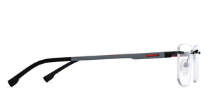 Black Rectangle Rimless Unisex Eyeglasses by Lenskart Air-200225