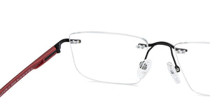Black Rectangle Rimless Unisex Eyeglasses by Lenskart Air-200225