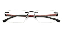 Load image into Gallery viewer, Black Rectangle Rimless Unisex Eyeglasses by Lenskart Air-200225
