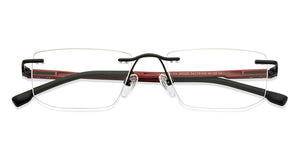 Black Rectangle Rimless Unisex Eyeglasses by Lenskart Air-200225