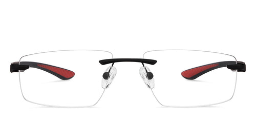 Black Rectangle Rimless Unisex Eyeglasses by Lenskart Air-151563